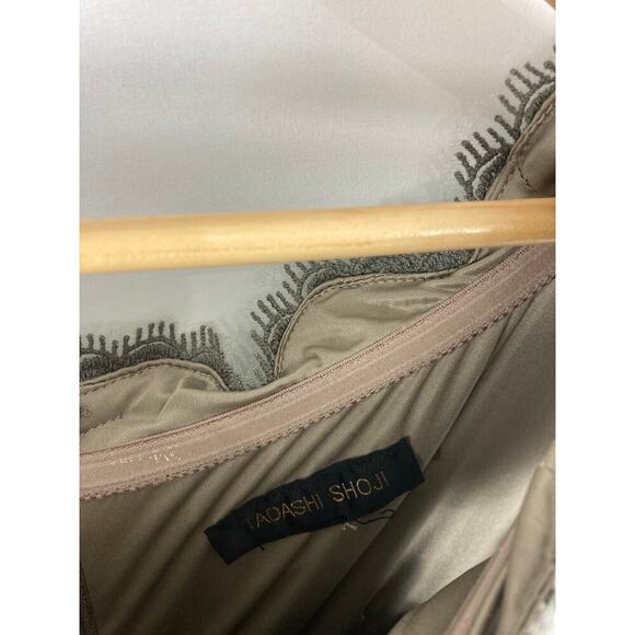 Tadashi Shoji Pailette Embroidered Lace Off Shoulder Gown - Picture 7 of 10